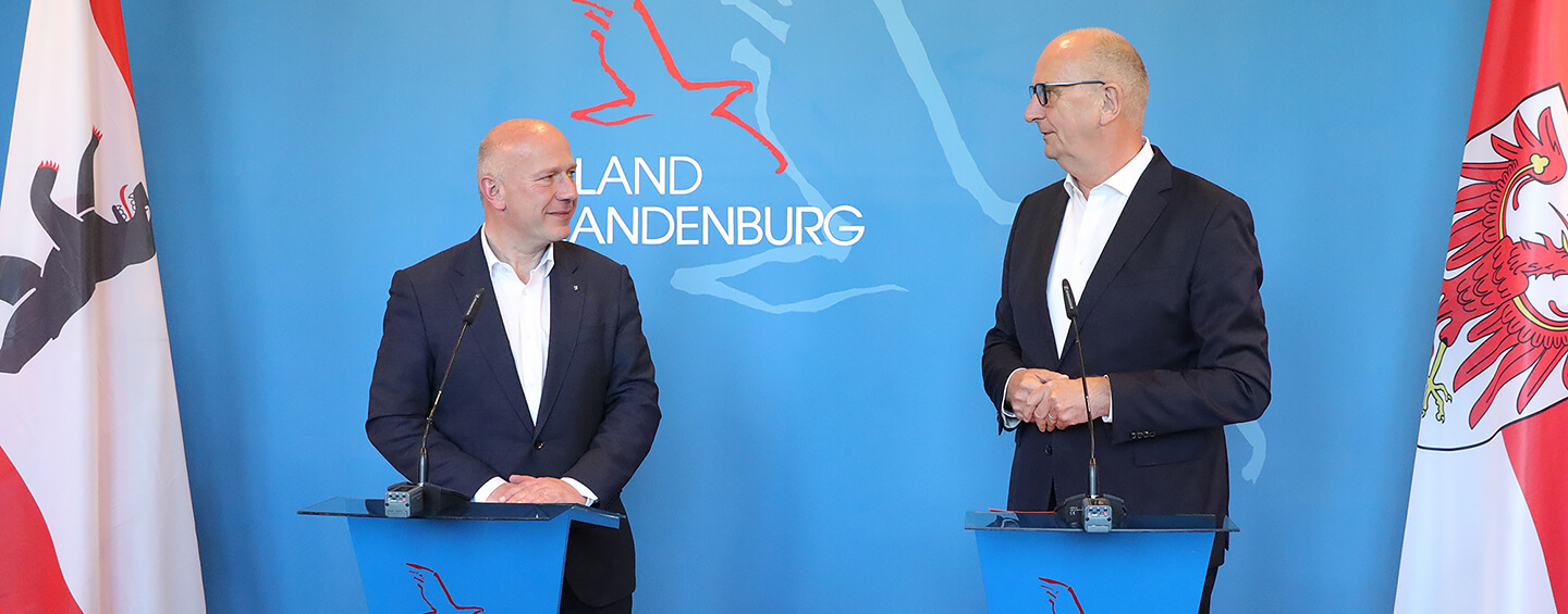 Ministerpräsident Dietmar Woidke empfing Kai Wegner, den neu gewählten Regierenden Bürgermeister von Berlin