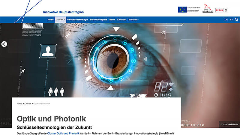 Webseite Cluster Optik und Photonik